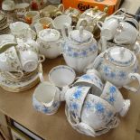 Royal Tuscan Love in the Mist pattern tea and coffee set, Duchess Helena tea set, Saddlers 3-piece