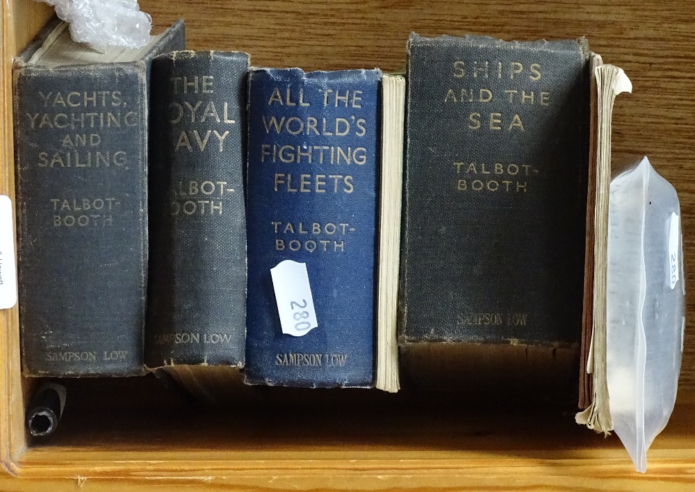 A group of various books, including 4 volumes by Talbot Booth, 2 Second War Period pamphlets, and an