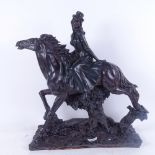 A composition study of a lady riding a horse, height 45cm