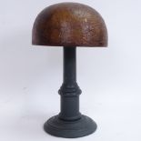 A 19th century French turned wood hat/wig stand, by J Bruzzi & Cie of Paris, impressed no. 335, on