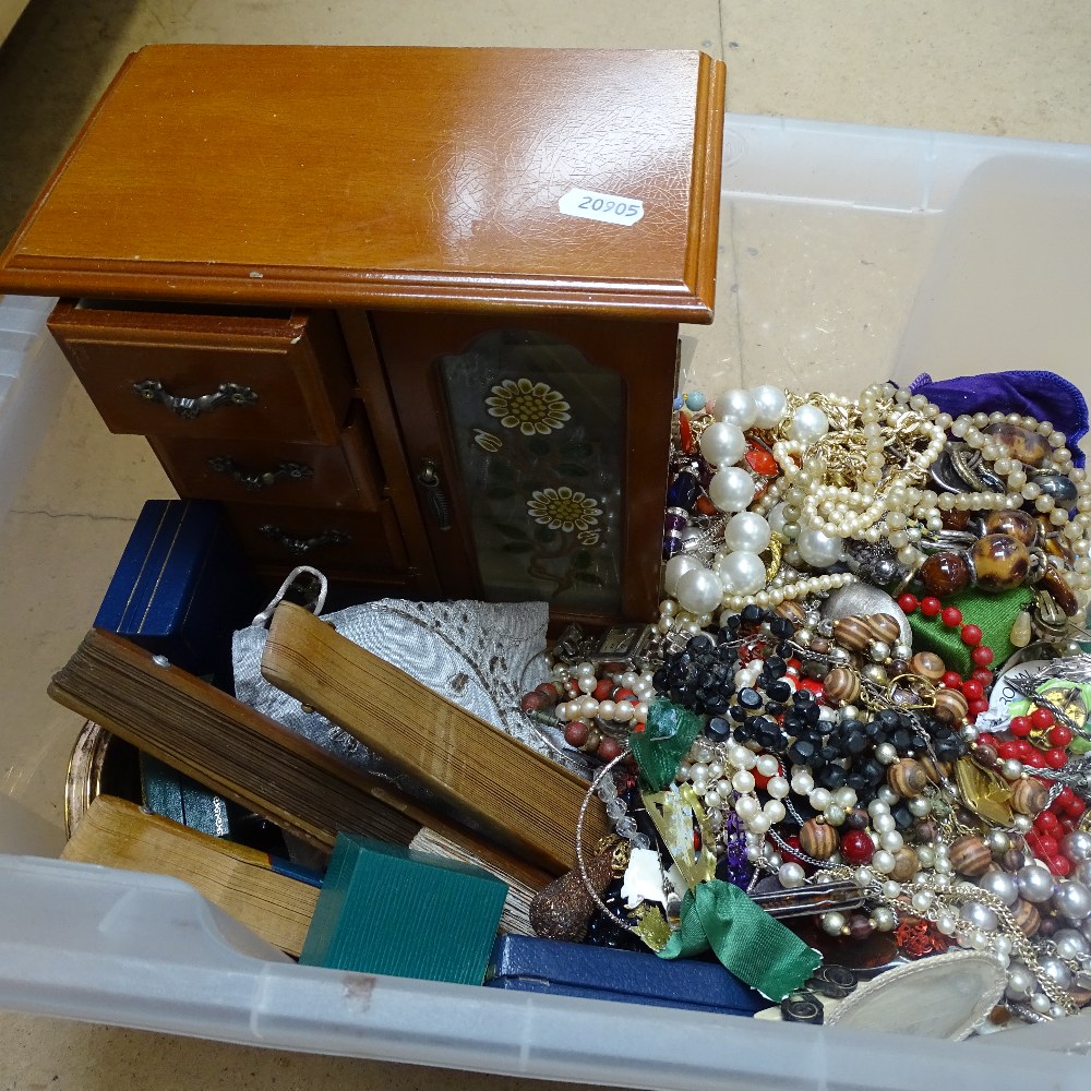 A box of mixed costume jewellery