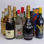 Various bottles of spirits, including Martell Cognac, Hubert De Claminger Champagne (17)