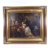 Circle of Charles Landseer, 19th century oil on canvas, Forgiveness, unsigned, 45cm x 56cm, framed