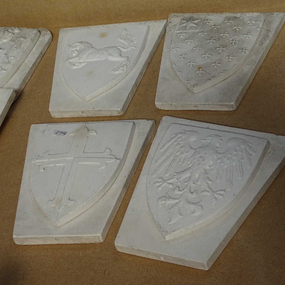 7 plaster heraldic plaques, largest 30.5cm, and a squirrel - Image 2 of 2