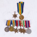 A group of 6 First and Second War medals, to 50703 Pte MJ Long Lancashire Fusiliers, medals