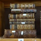 A group of 19th century leather-bound books, including Taylor's Half Hours at the Seaside (7)