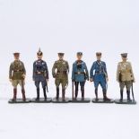 A group of painted lead Frontline Figures World War I Generals toy figurines, boxed