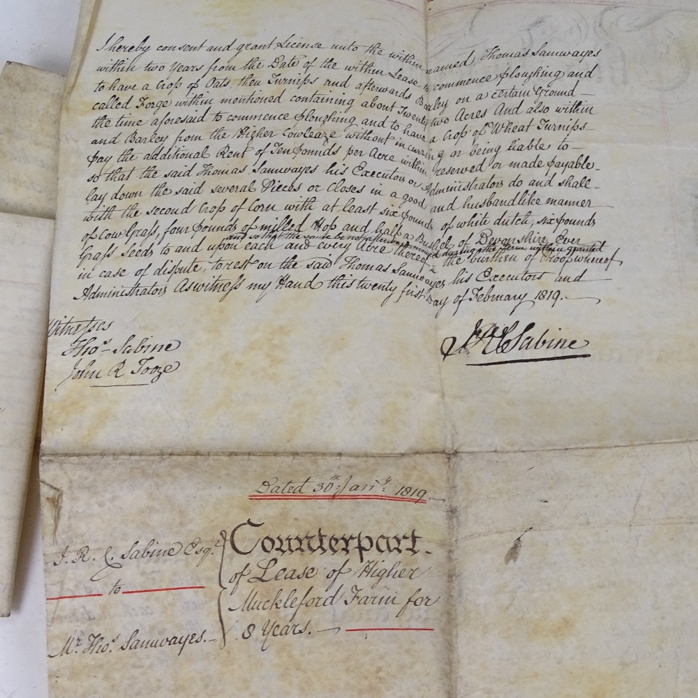 19th century velum Deeds and Leases - Image 2 of 2