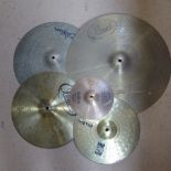 4 brass cymbals, largest 51cm