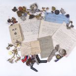 Various interesting collectables, including rolled gold cufflinks, stick pins, Guatemalan coin