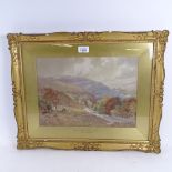 E H Marten, watercolour, landscape at Wharfedale, signed, 10" x 15", framed