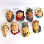 8 Vintage Bossons figural wall plaques
