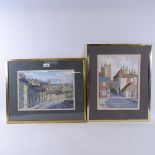 Paul Mountford, pair of watercolours, street scenes, framed