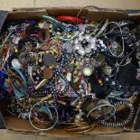 A large box of mixed costume jewellery