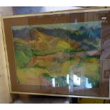 Mark Wright, 2 pencil and watercolours, landscapes, oak-framed, and another (3)