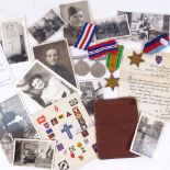 A group of 4 unnamed Second War medals, to G Watson, including the France and Germany Star, signed