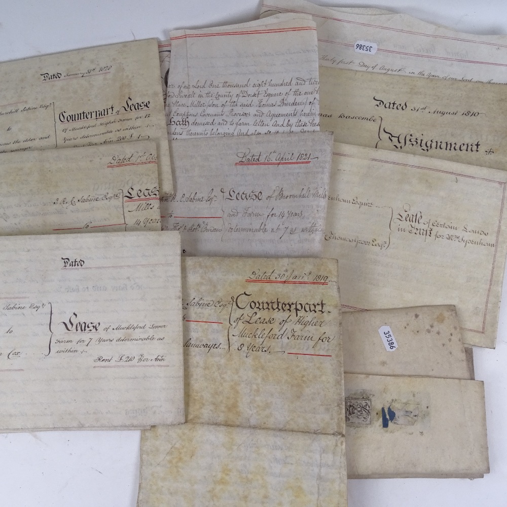 19th century velum Deeds and Leases