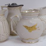 A group of 19th century William Brownfield of Cobridge Pottery Works stoneware jugs, relief