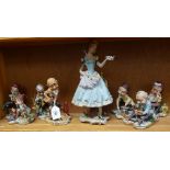 Capodimonte porcelain group, Snow White and the Seven Dwarfs, Snow White height 30cm