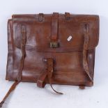 An Egyptian Army leather case, with sectioned and pocket fitted interior, 43cm across