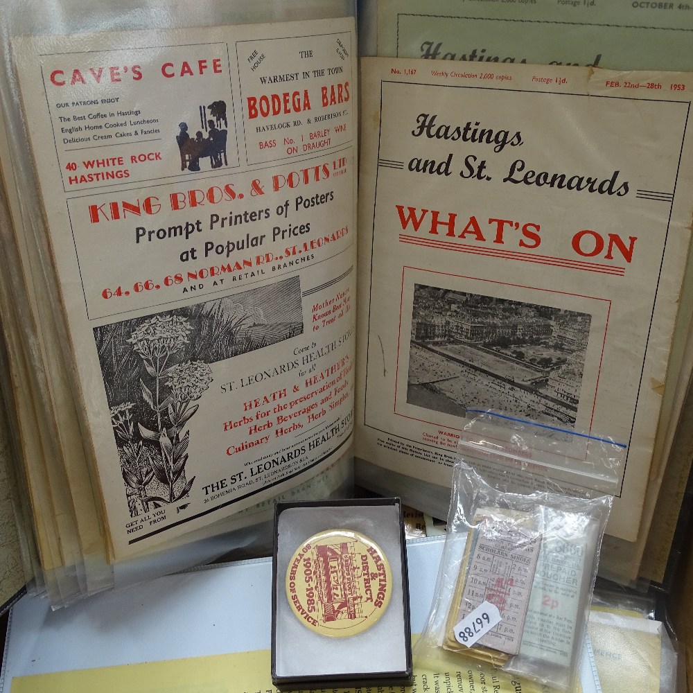 A box of Hastings ephemera, including brochures, programmes, bus tickets etc - Image 2 of 2