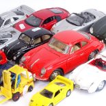 Various toy cars, including Corgi, Maisto etc (boxful)