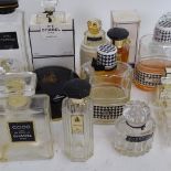 Various Vintage empty perfume bottles, including Chanel No. 22, Balenciaga, and Chanel No. 5 (