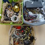 3 boxes of mixed Ethnic and other costume jewellery