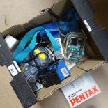 Pentax camera with waterproof case, diving camera and related items
