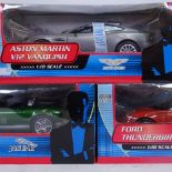 3 James Bond 007 1:18 scale 40th Anniversary toy cars, including Aston Martin V12 Vanquish, all