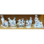 A group of Continental porcelain Vesta stands (10)