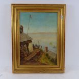 Sidney Yates Johnson, oil on canvas, Cornish harbour, signed with monogram, 35cm x 25cm, framed