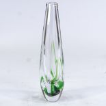 Vicke Lindstrand for Kosta Sweden, Sjogras glass vase, 1959, fully signed LH1783,