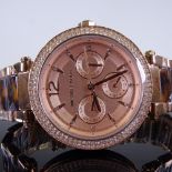 MICHAEL KORS - a rose gold plated stainless steel Darci quartz wristwatch, ref. MK-5881, rose dial