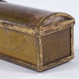 A 19th century agate panel miniature dome-top casket with gilt-metal frame, length 7cm The back