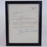 Clementine Churchill, a letter dated 23rd November 1943 regarding the Russian Red Cross Fund,