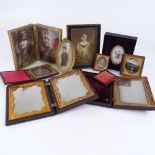 A pair of Victorian silver-print photographic portraits, in original composition cabinet cases, 15.