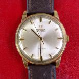 OMEGA - a Vintage 9ct gold Geneve automatic wristwatch, ref. 161/25418, circa 1969, silvered dial