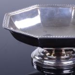 An Edward VIII octagonal silver bon bon dish, by A L Davenport Ltd, hallmarks Birmingham 1938,