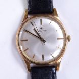 ZENITH - a Vintage 9ct gold mechanical wristwatch, ref. 1627/1, circa 1977, silvered dial with