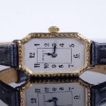 ROLEX - an early 20th century 9ct gold mechanical wristwatch, circa 1924, silvered octagonal dial