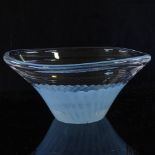 Vicke Lindstrand for Kosta Sweden, blue free-form glass bowl, 1955, fully signed LH1147 Perfect