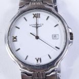 LONGINES - a Vintage stainless steel Flagship quartz wristwatch, ref. L5.646.4, white dial with