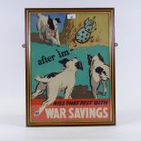 Kill That Pest With War Savings, original National Savings Committee poster, framed, frame size 54cm