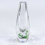 Vicke Lindstrand for Kosta Sweden, Sjogras glass vase, 1959, fully signed LH1782,