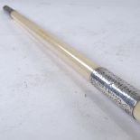 A Victorian ivory and silver-mounted Conductor's baton, presented to Sidney Herbert by S Jackson,