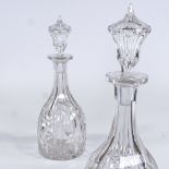 A pair of cut-glass mallet-shaped decanters, height 34cm Perfect condition