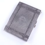 JUDAICA - a Second War Period German cast-silver compact, allover engine turned decoration with Star