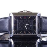 GUCCI - a stainless steel G-Timeless Rectangle quartz wristwatch, circa 2015, ref. 138.4, black dial