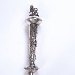 JUDAICA - a large Russian silver 84 Zolotnik standard Torah scroll yad pointer, with lion finial,